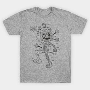 Jack o Lantern anatomy - Lines T-Shirt